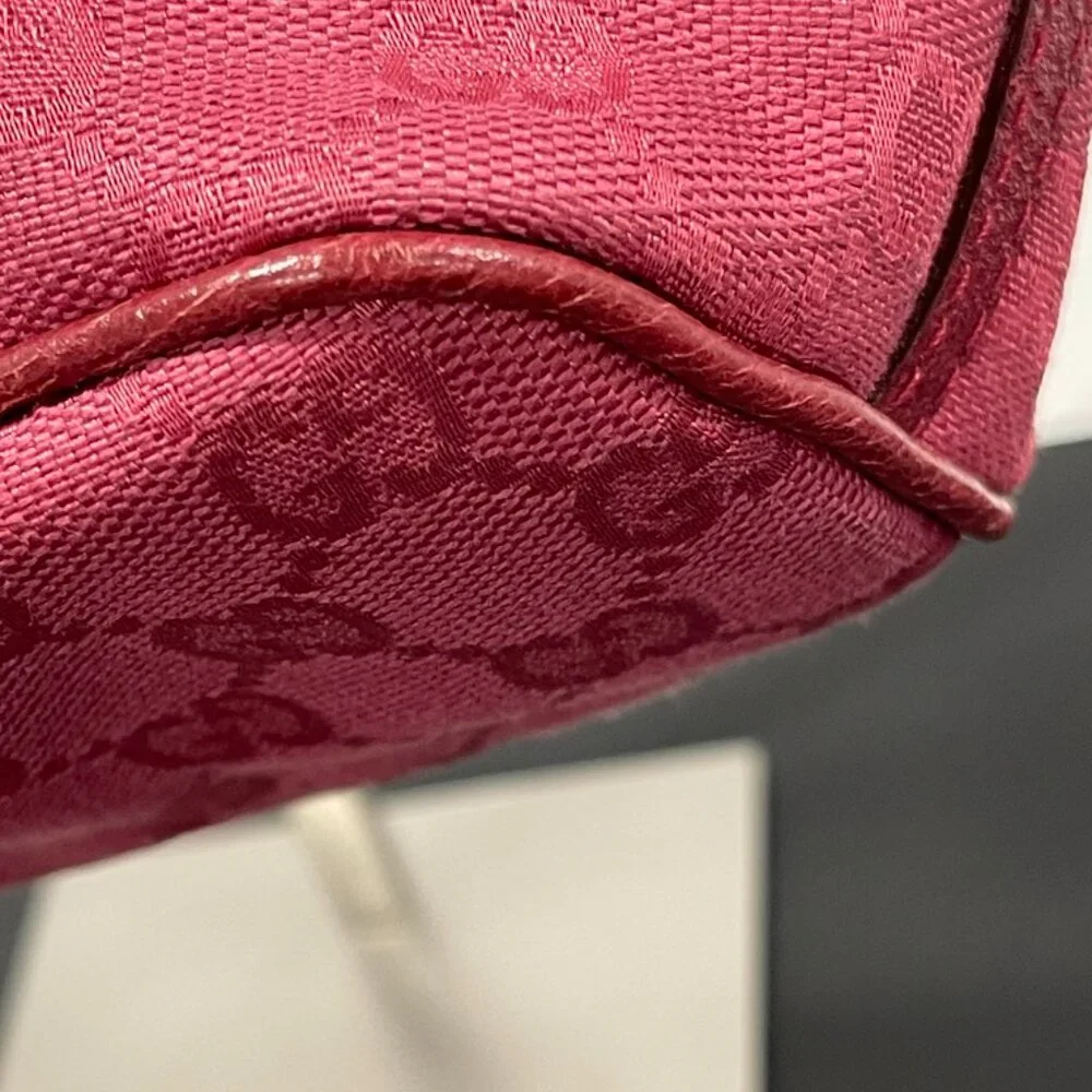 Gucci GG Canvas Pouch Bag Dark Pink/Raspberry (128556)